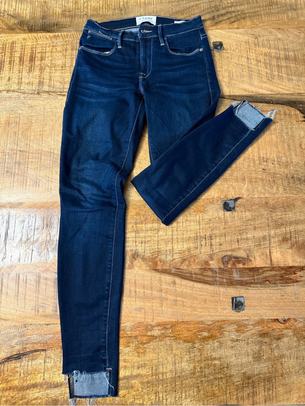 Frame Denim Le High Skinny Jean in Dark Blue